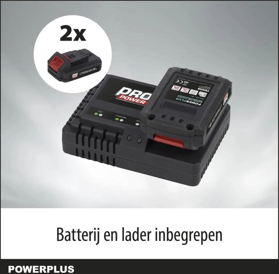 Powerplus POWP8040 Dual Power Accuboormachine 18V - 2x 2000mAh