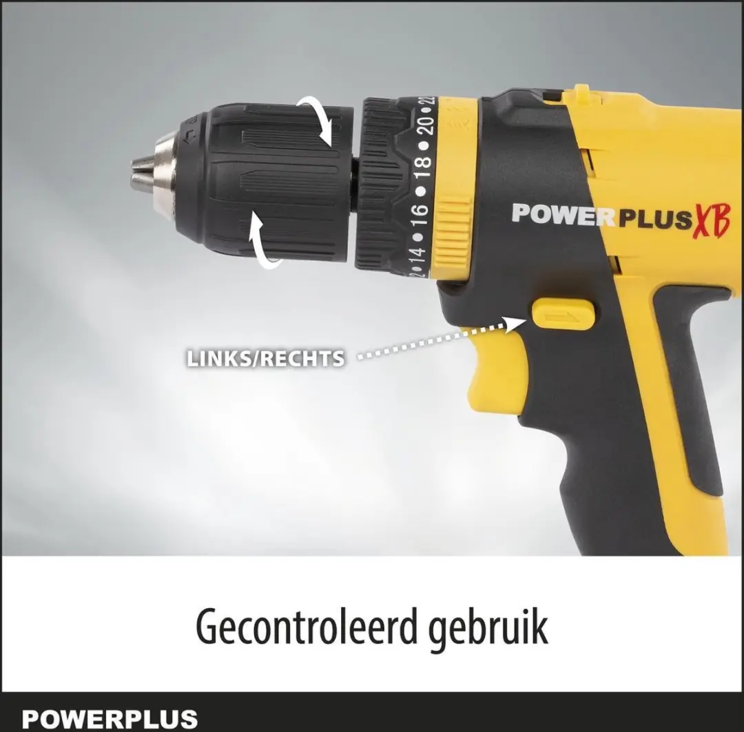 Powerplus POWXB10070 Accu Klopboormachine 20V - 2x 1,5Ah - 362-delig - afbeelding 6 van 6