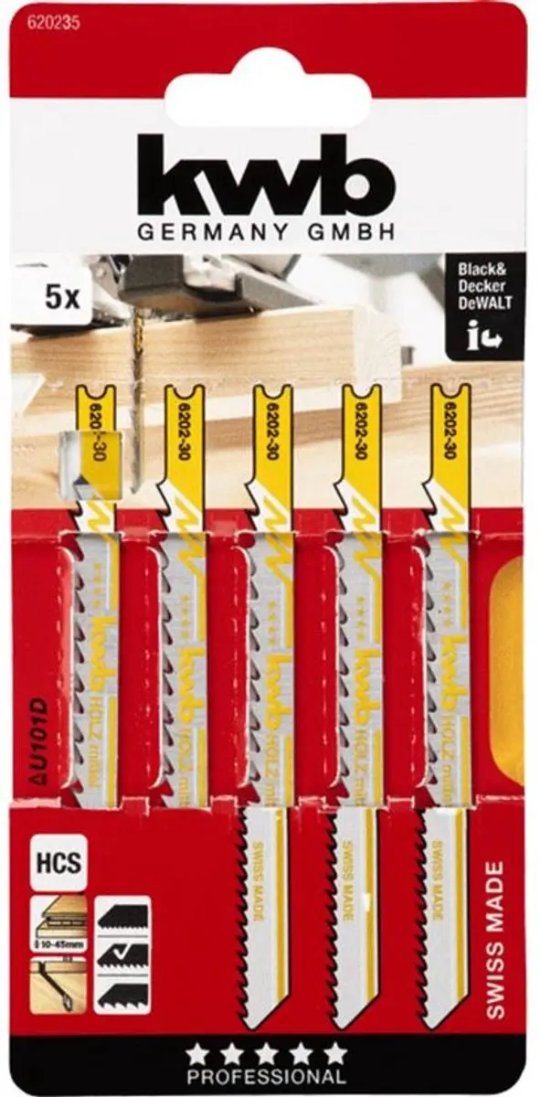 KWB Decoupeerzaagblad Hout - 5 Stuks