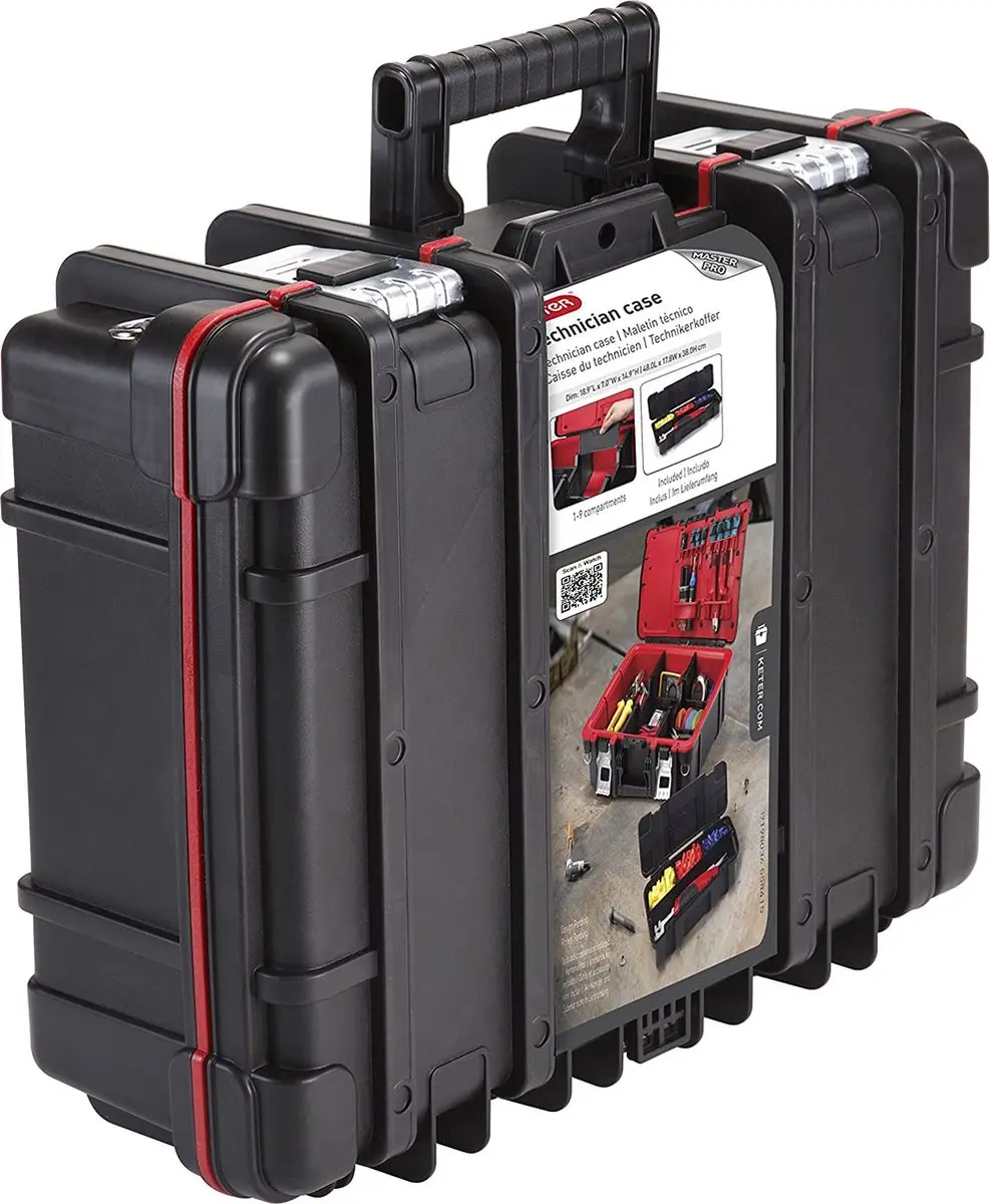 Keter Technician Case 237003 Gereedschapskoffer 48x38x17,5cm - Zwart/Rood