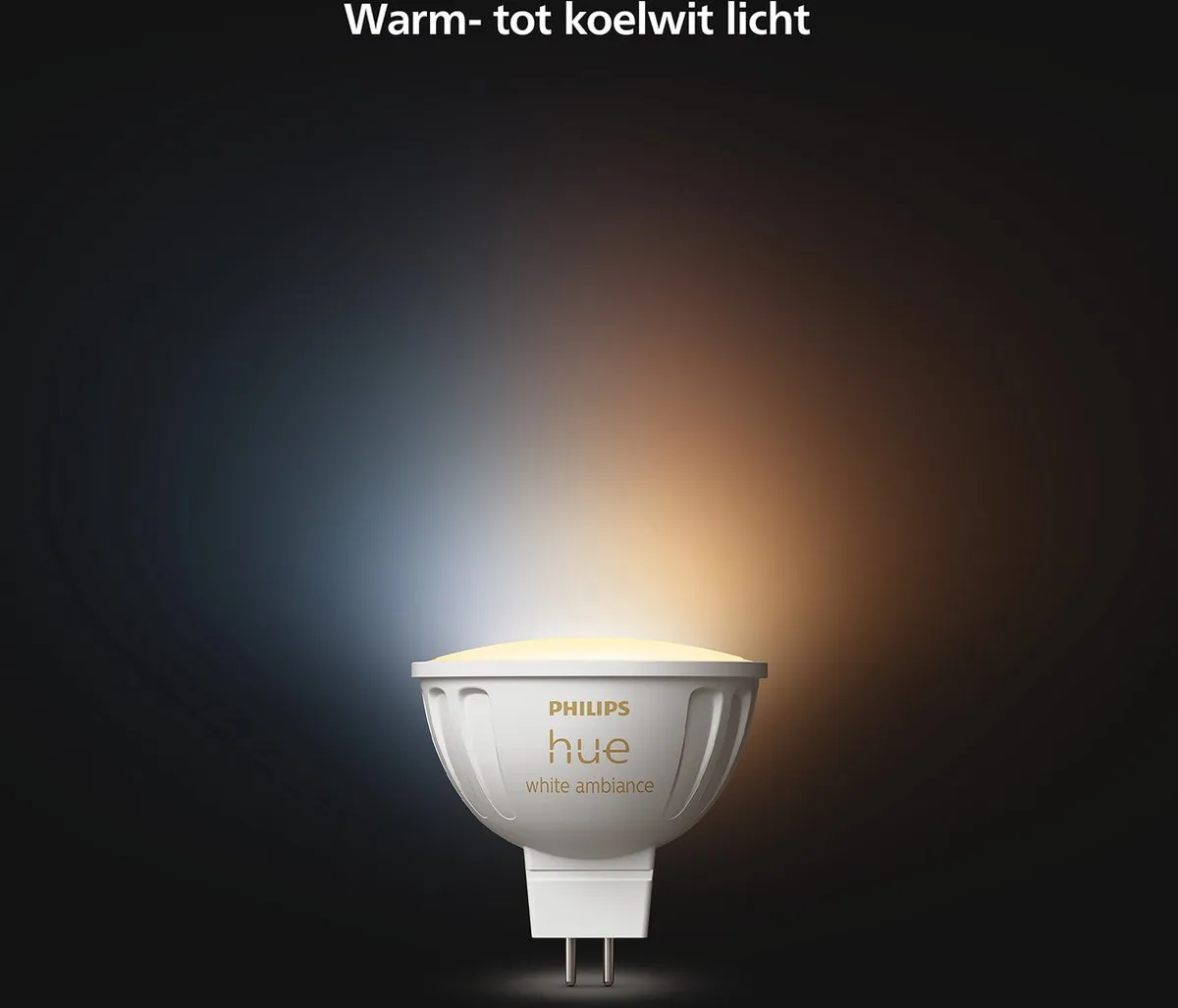 Philips Hue MR16 Spot - Mat Glas - 5.1W - Koel Wit 6500K