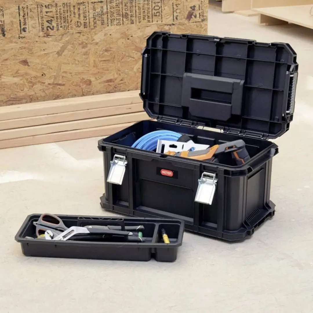 Keter Connect Toolbox Gereedschapskoffer 54x31x27,5cm - Zwart - afbeelding 6 van 6