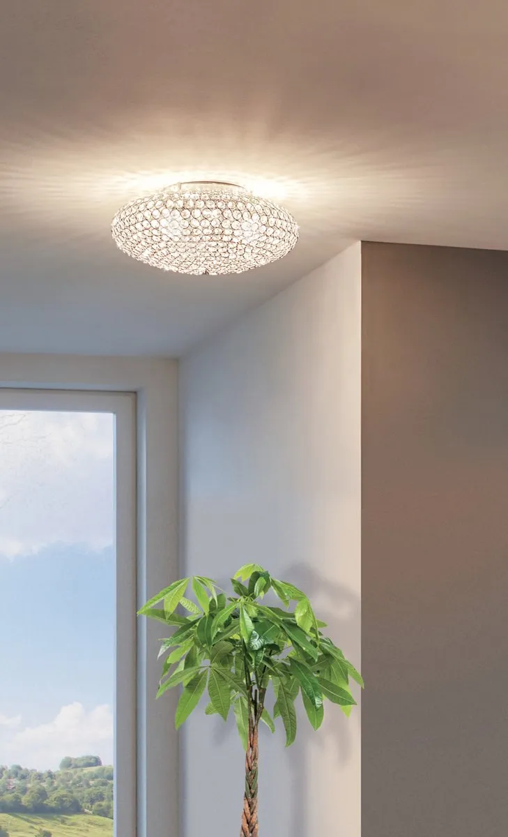 Eglo Clemente Plafondlamp 3 Lichts Ø350mm - Chroom - afbeelding 6 van 6