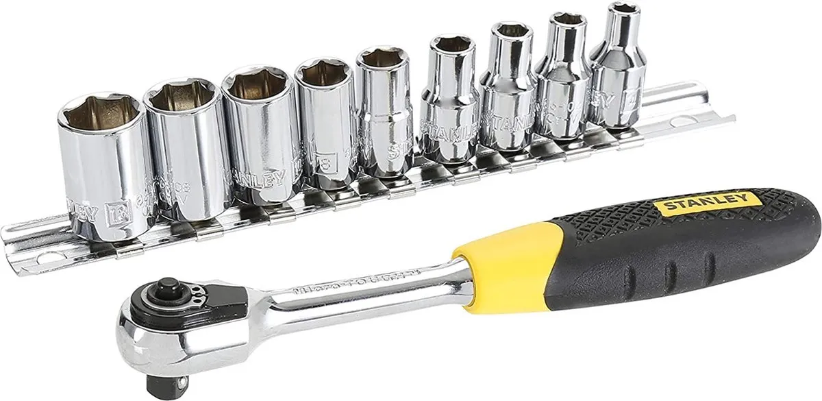 Stanley Ratelset 1/4" 72T 11-delig - STMT82666-0 - Geel