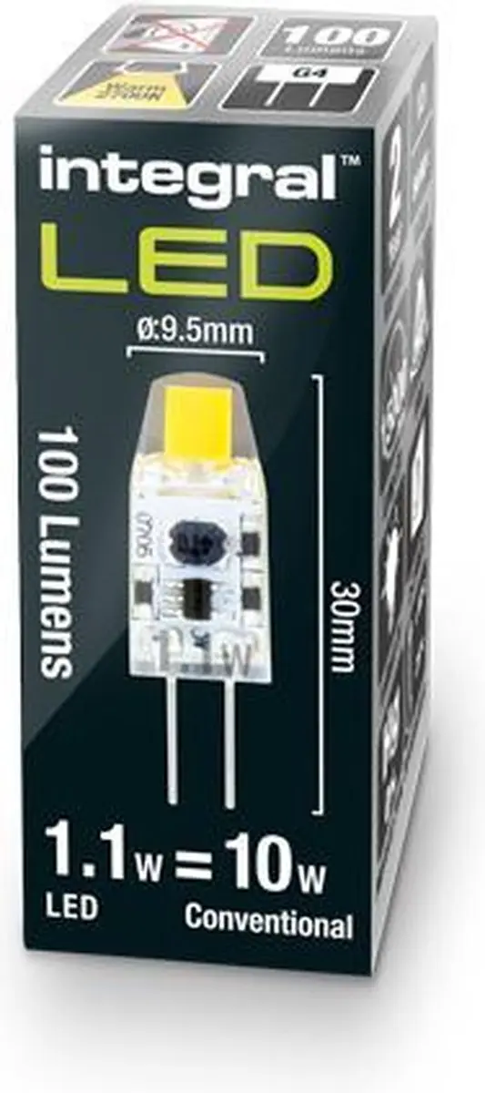 Integral G4 1W LED Lamp 100 Lumen Warm Wit - 5 Stuks