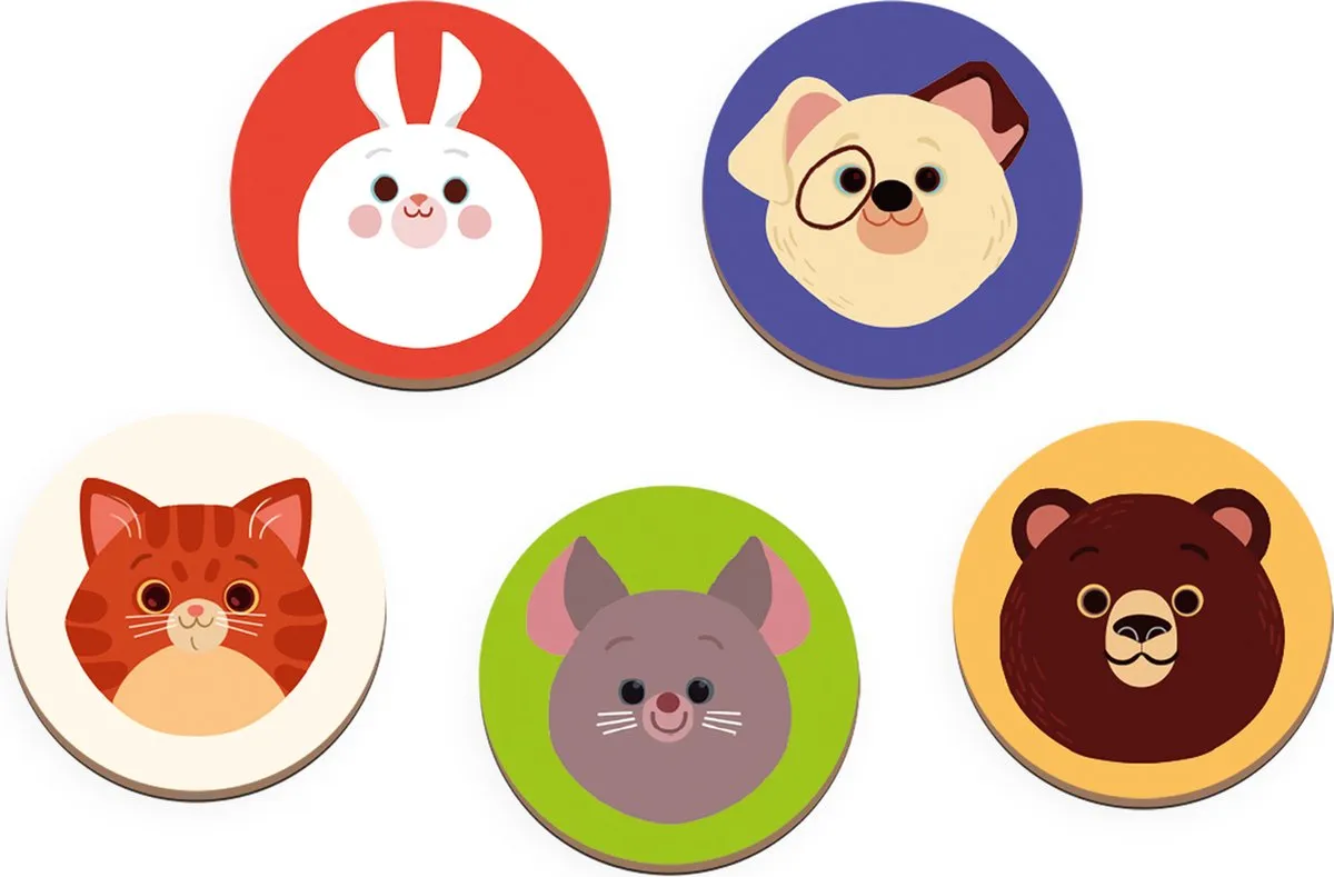 Janod Magneetbord Weekplanning J05469 - 55 Dierenstickers - Multi