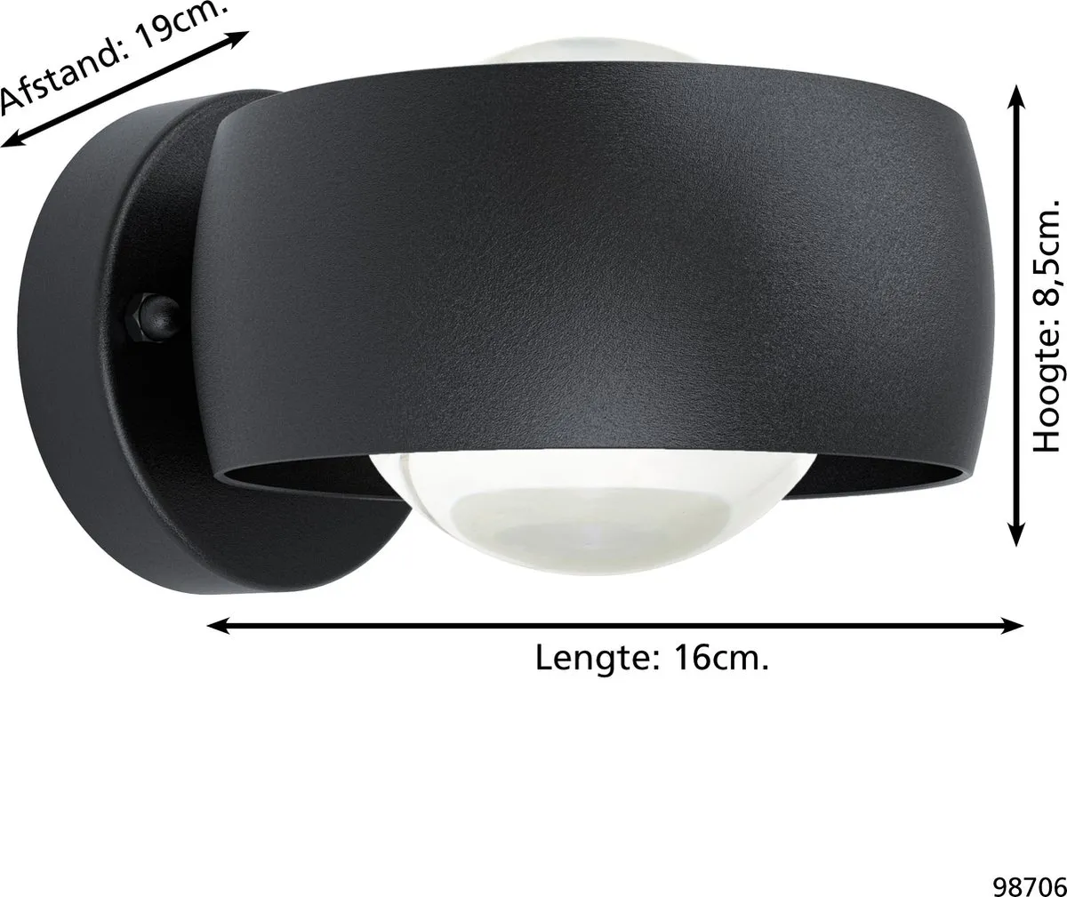 Eglo Treviolo Wandlamp Buiten LED 2x9cm - Wit