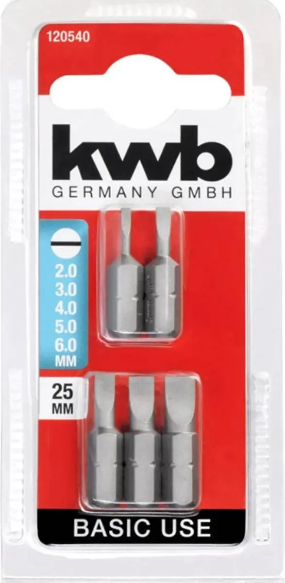 KWB Torsie Bitset 2,3,4,5,6mm - 25mm - 5 Stuks