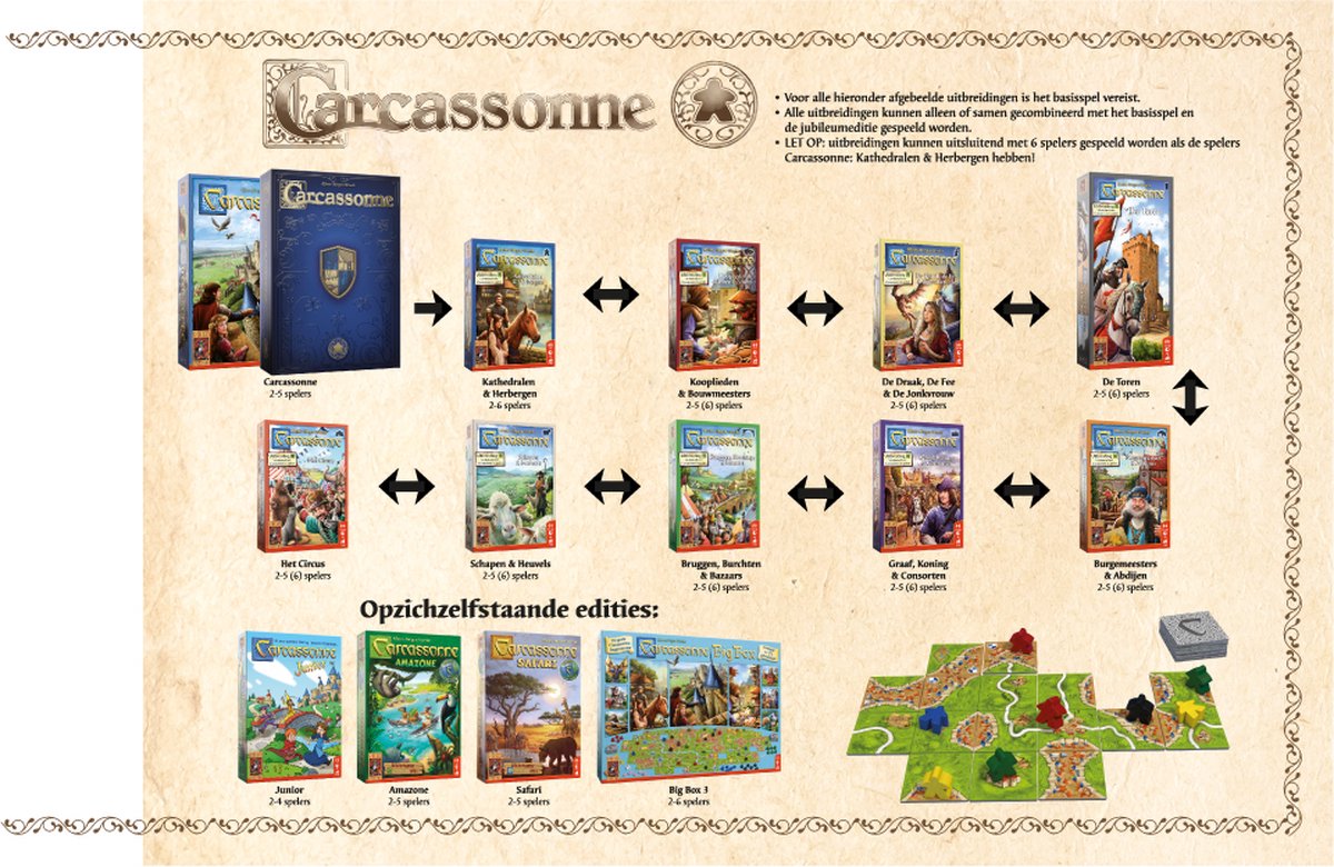 999 Games - Carcassonne -Carcassonne: De Toren - Uitbreiding - Bordspel