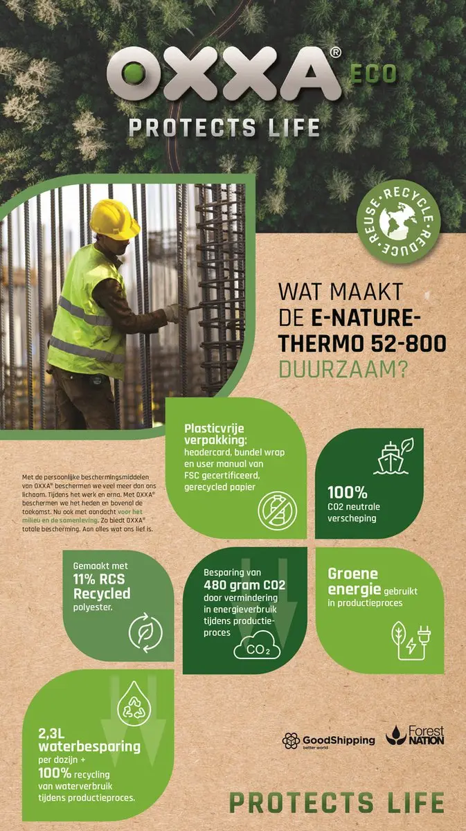 Oxxa Premium E-Nature-Thermo 52-800 Werkhandschoen - Maat L