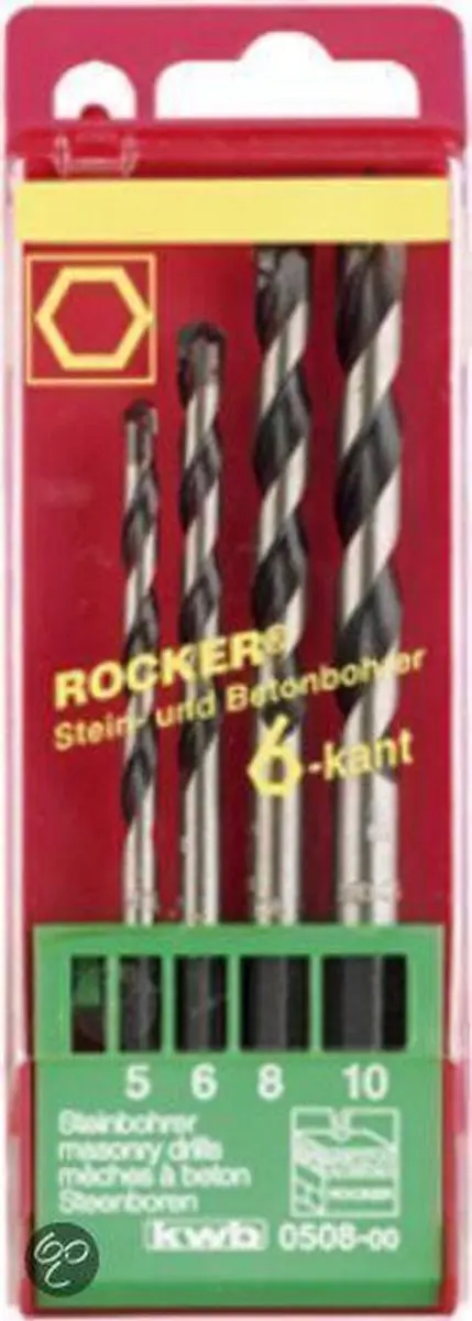 KWB Rocker Betonborenset 6-kant - 5-10mm - 4-delig