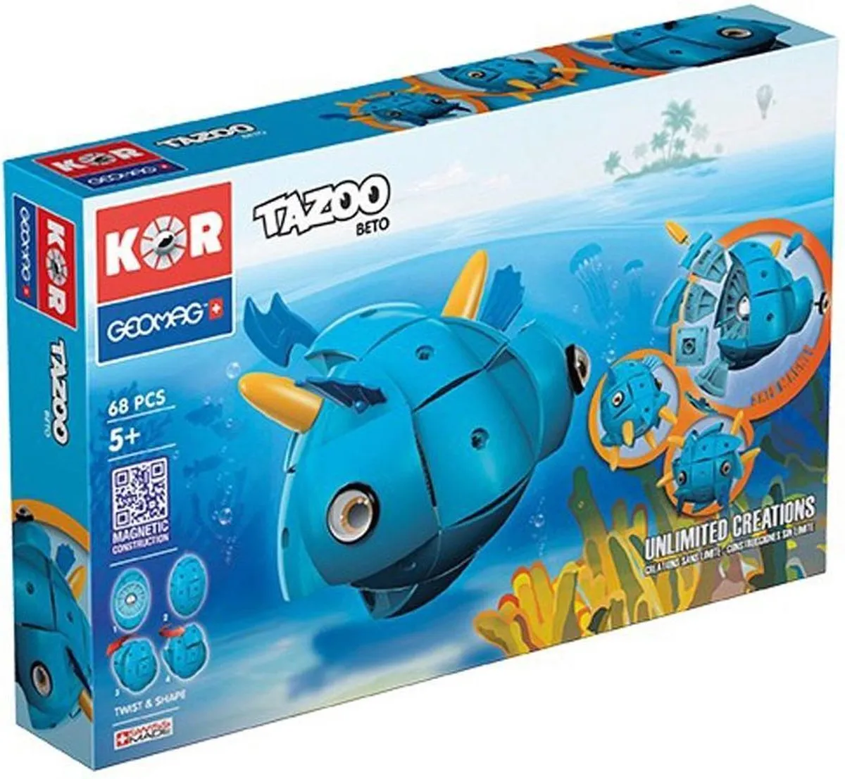 Geomag Kor Tazoo Beto Bouwset - 68 Onderelen - Blauw