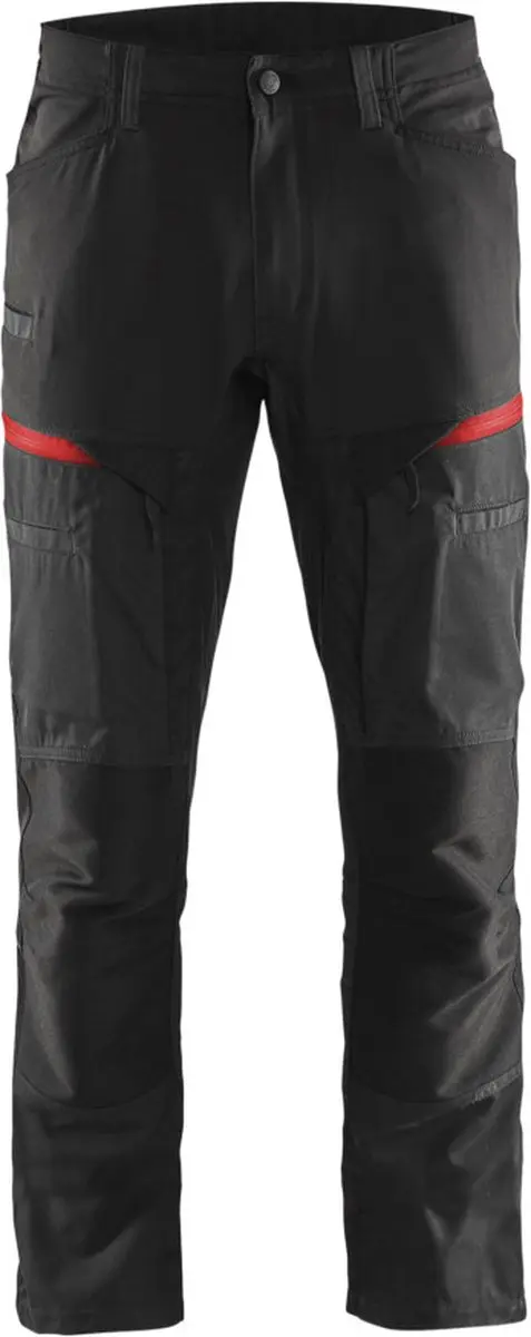 Blåkläder Service Werkbroek 1456-1845 - D84 - Zwart/Rood - afbeelding 6 van 6