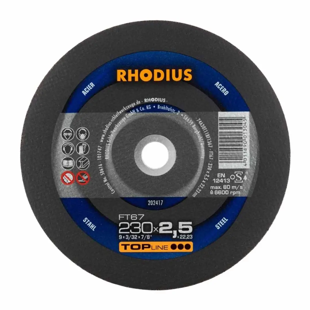 Rhodius FT67 Doorslijpschijf Metaal 230x2,5x22,23mm