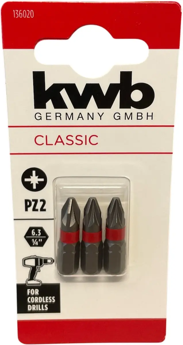 KWB 3 Bitjes PZ2 25mm