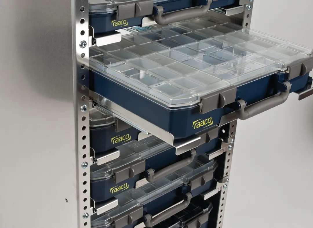 Raaco CarryLite Opbergrek S293 - 6 Koffers - Zilver