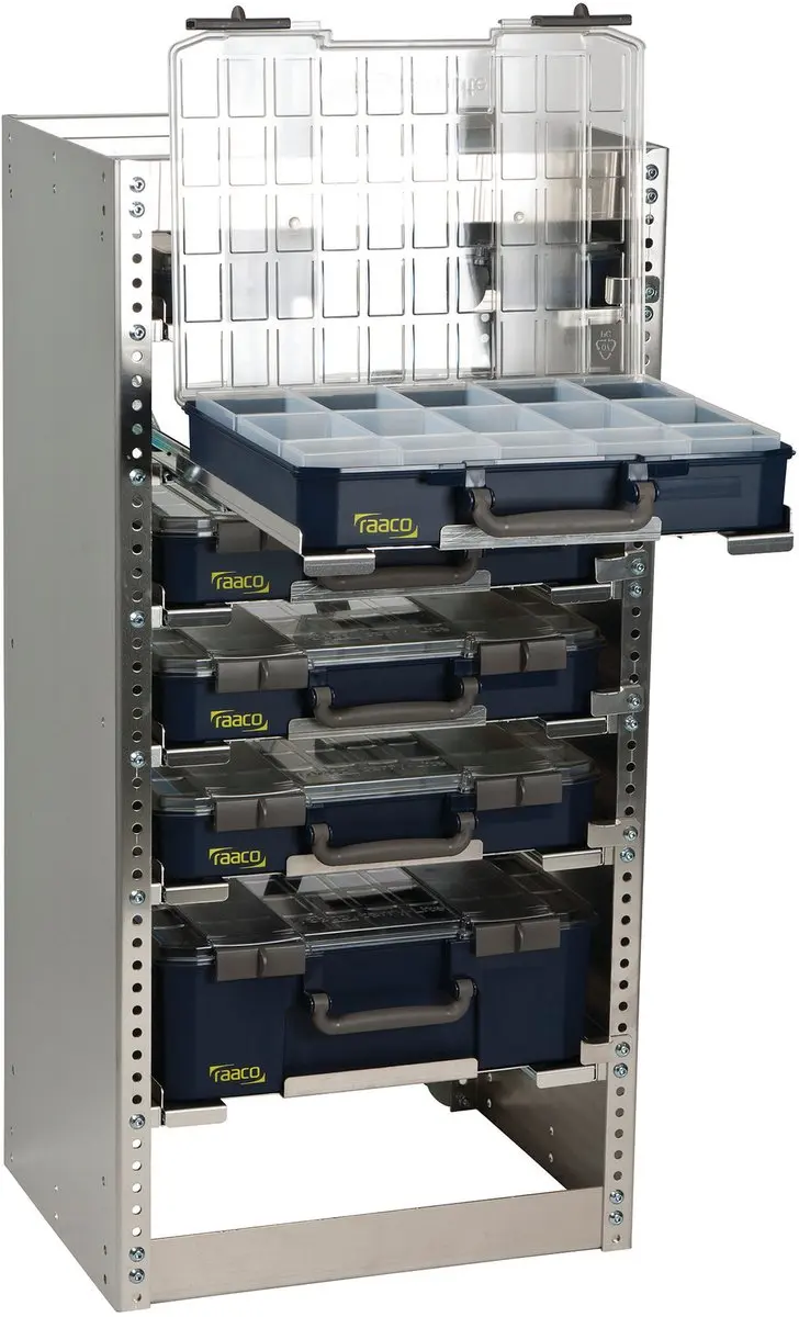 Raaco CarryLite Opbergrek S293 - 6 Koffers - Zilver