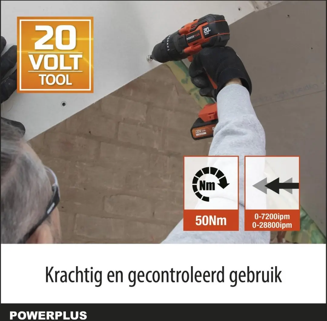 Powerplus POWDP15200 Accuboormachine Klopfunctie 20V