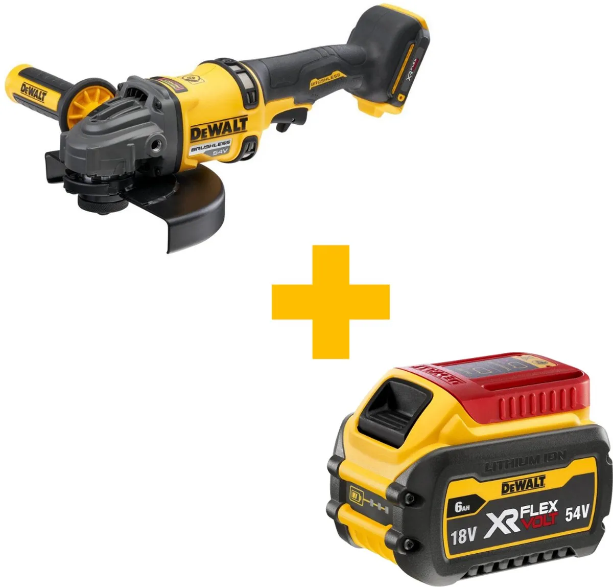 DeWALT DCG440N Accu Haakse Slijper 180mm 54V XR FlexVolt Basic Body