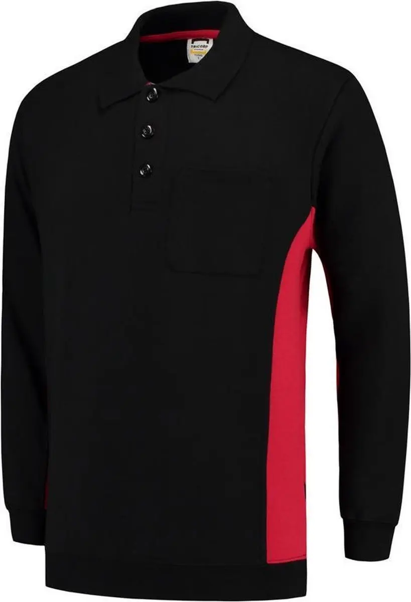 Tricorp 302001 Bi-Color Polo/Sweater - Zwart/Rood - XS
