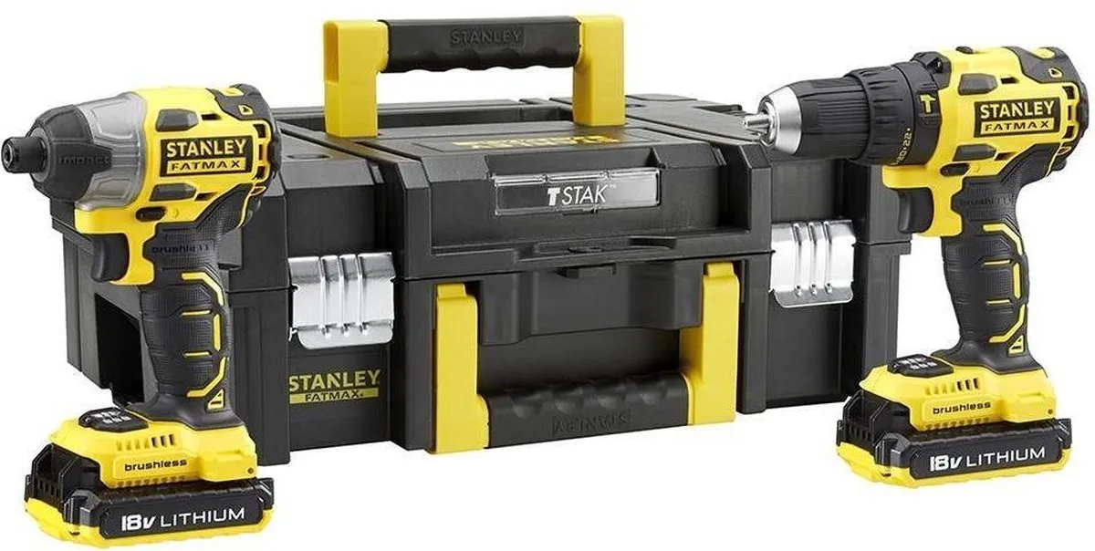 STANLEY Boorhamer -en Slagschroevendraaier FMCK463D2T 18V Li-Ion Fatmax Kit Koolborstelloos