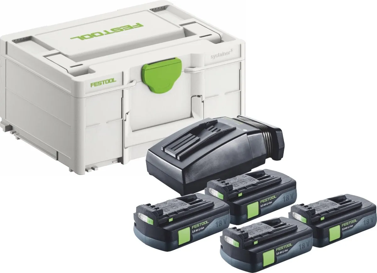 Festool BP 18 Li 3,0 C Energieset - 4x Accu 3000mAh + TCL 6 Oplader