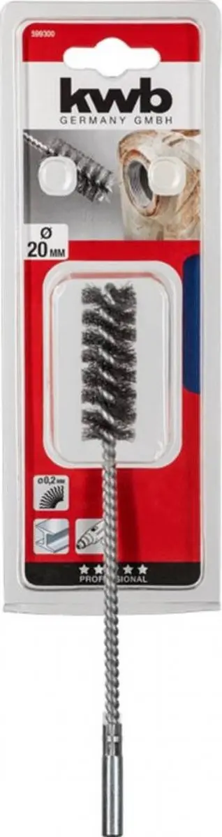 KWB Ronde Staalborstel Ø20mm - Gegolfd - 8mm As - Zilver