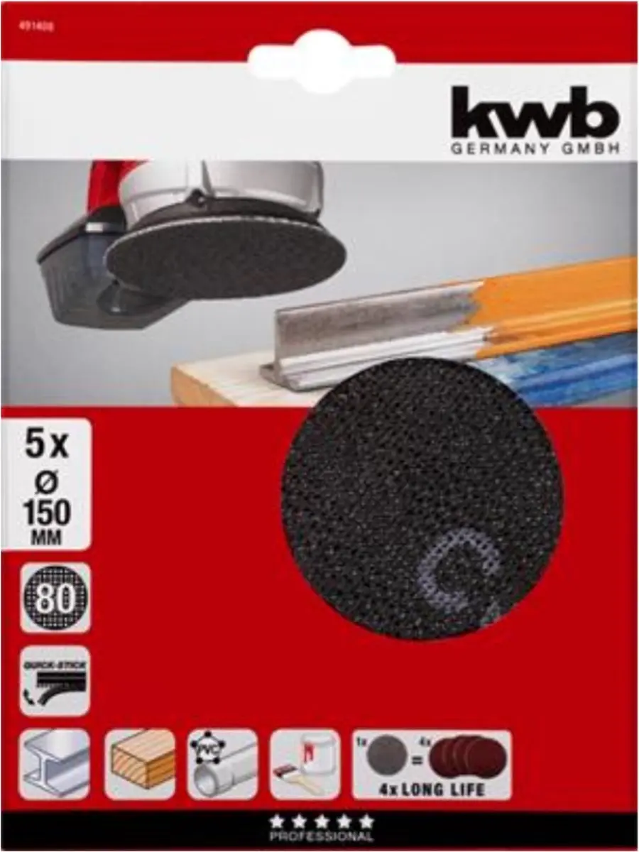 KWB Schuurgaas Ø150mm Korrel 80