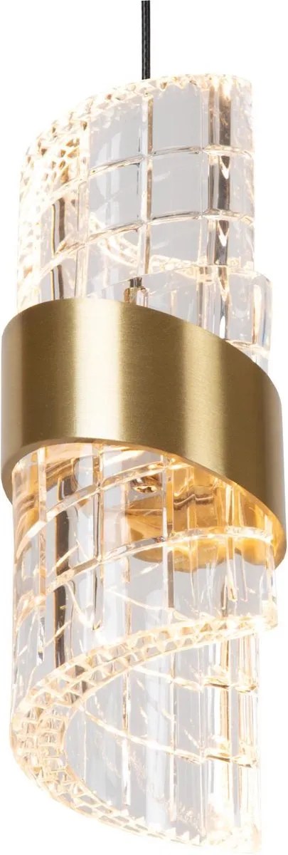 Lucide KLIGANDE - Hanglamp - Ø 30 cm - LED Dimbaar - 5x8W 2700K - Mat Goud / Messing