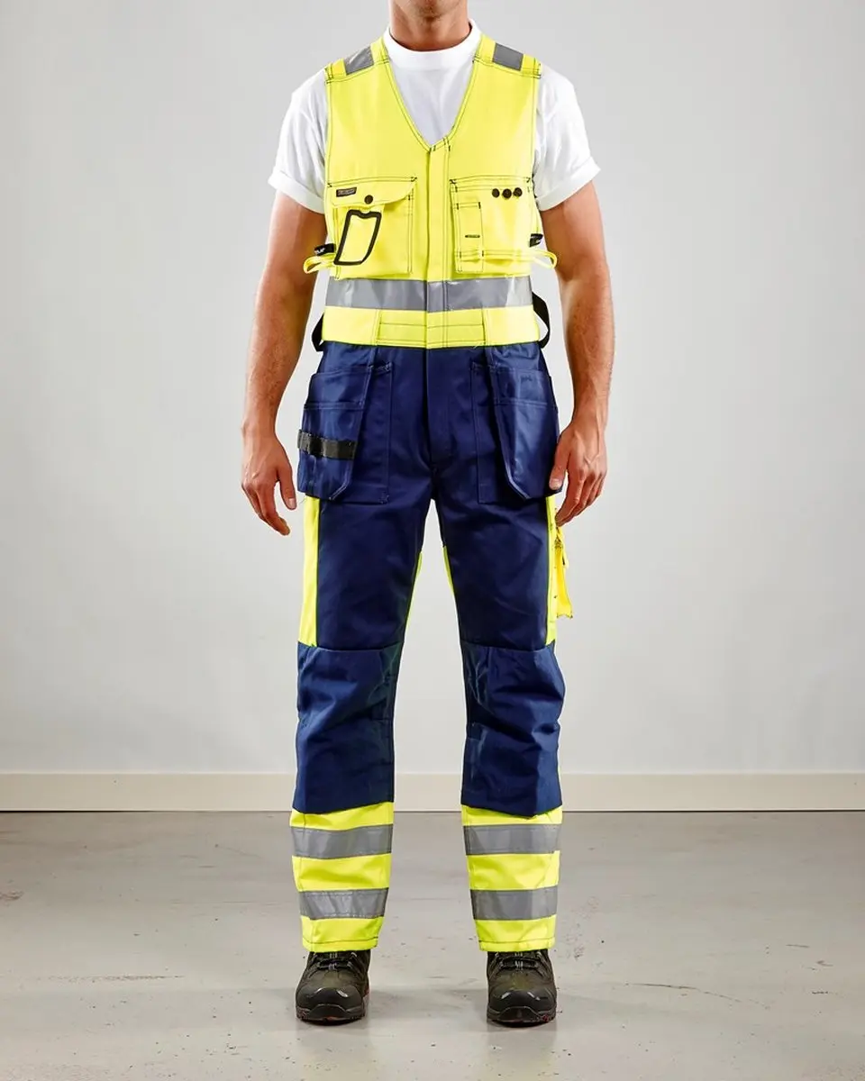Blåkläder Amerikaanse Overall High Vis 2653-1804 - 62 - Geel/Marineblauw