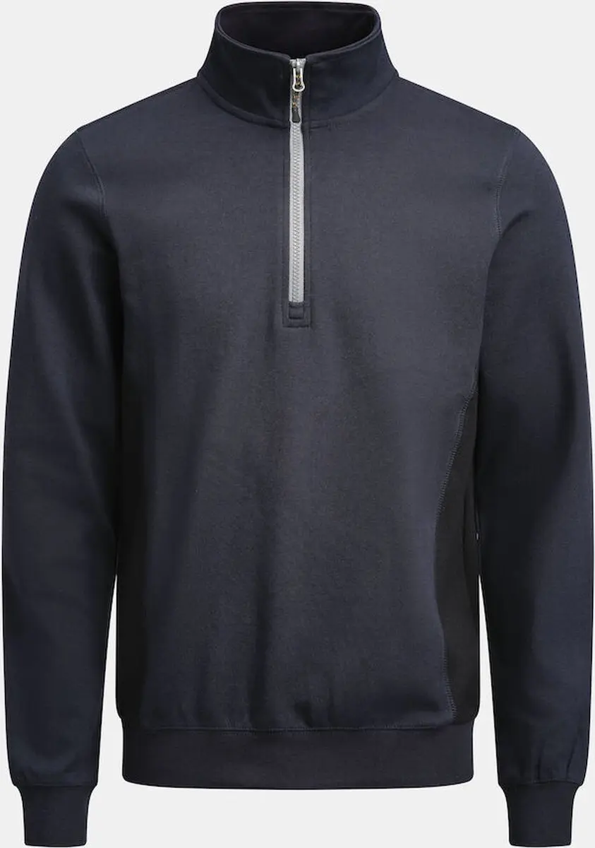 Jobman 5401 Sweatshirt met rits - L - Blauw/Zwart