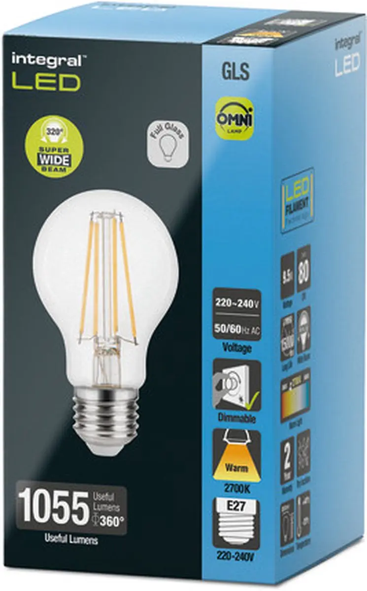 Integral Standaard Bol E27 7.8W Extra Warm Wit - 2700K