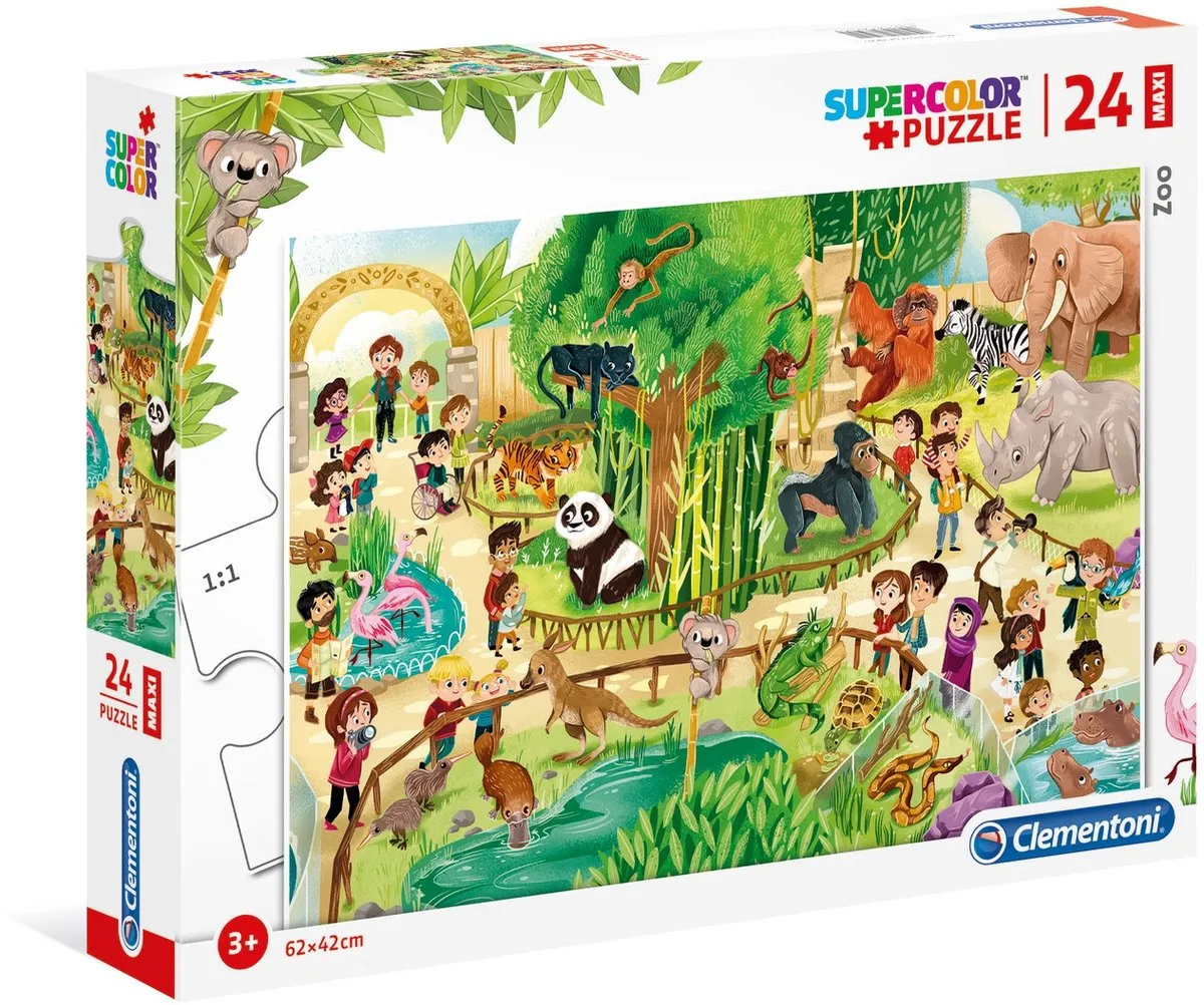 Clementoni Supercolor Dierentuin Legpuzzel 24 Stuks - Multicolor