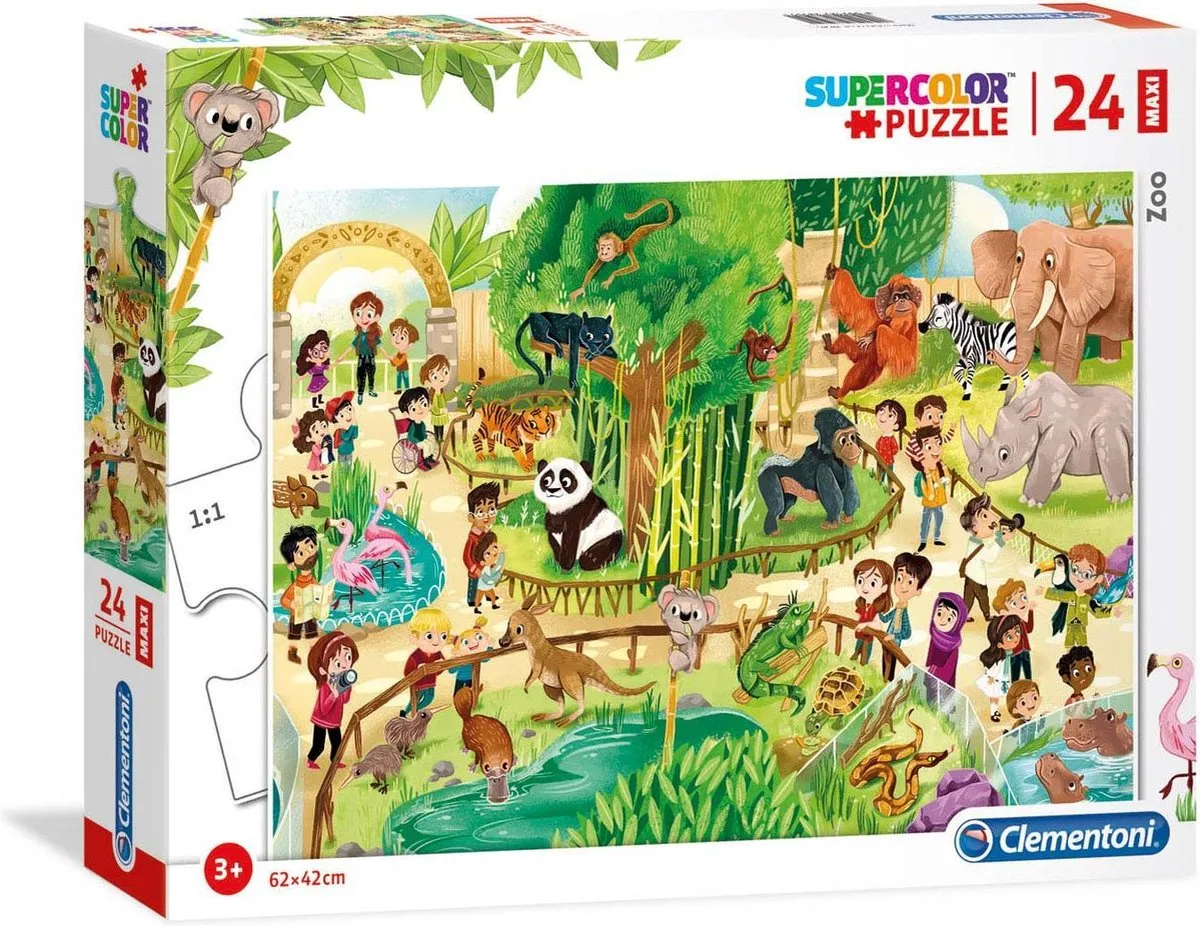 Clementoni Supercolor Dierentuin Legpuzzel 24 Stuks - Multicolor