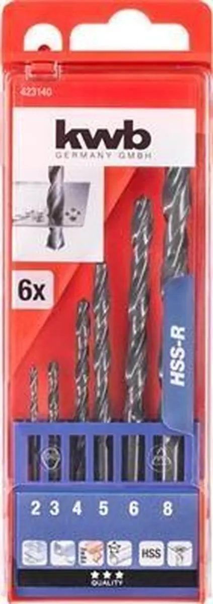 KWB HSS Borenset 2-8mm - 6-delig
