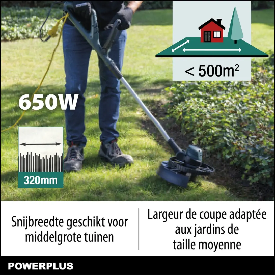 Powerplus POWPG40220 Elektrische Grastrimmer 650W - 320mm