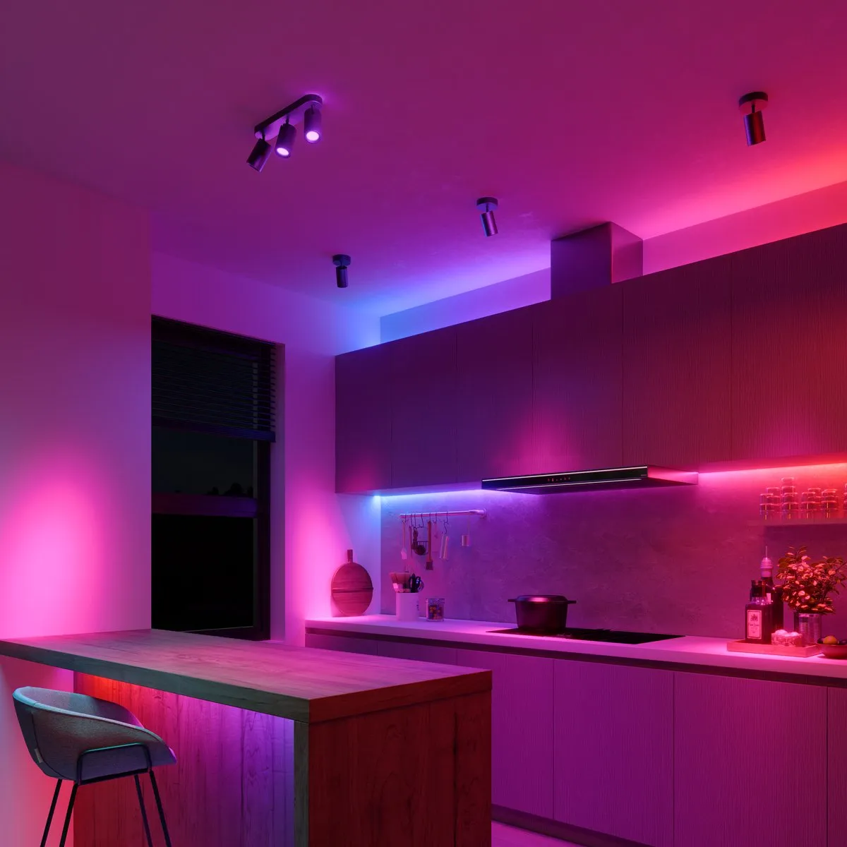 Calex Smart Plafondlamp 3-Lichts RGBW - 2200K - Zwart
