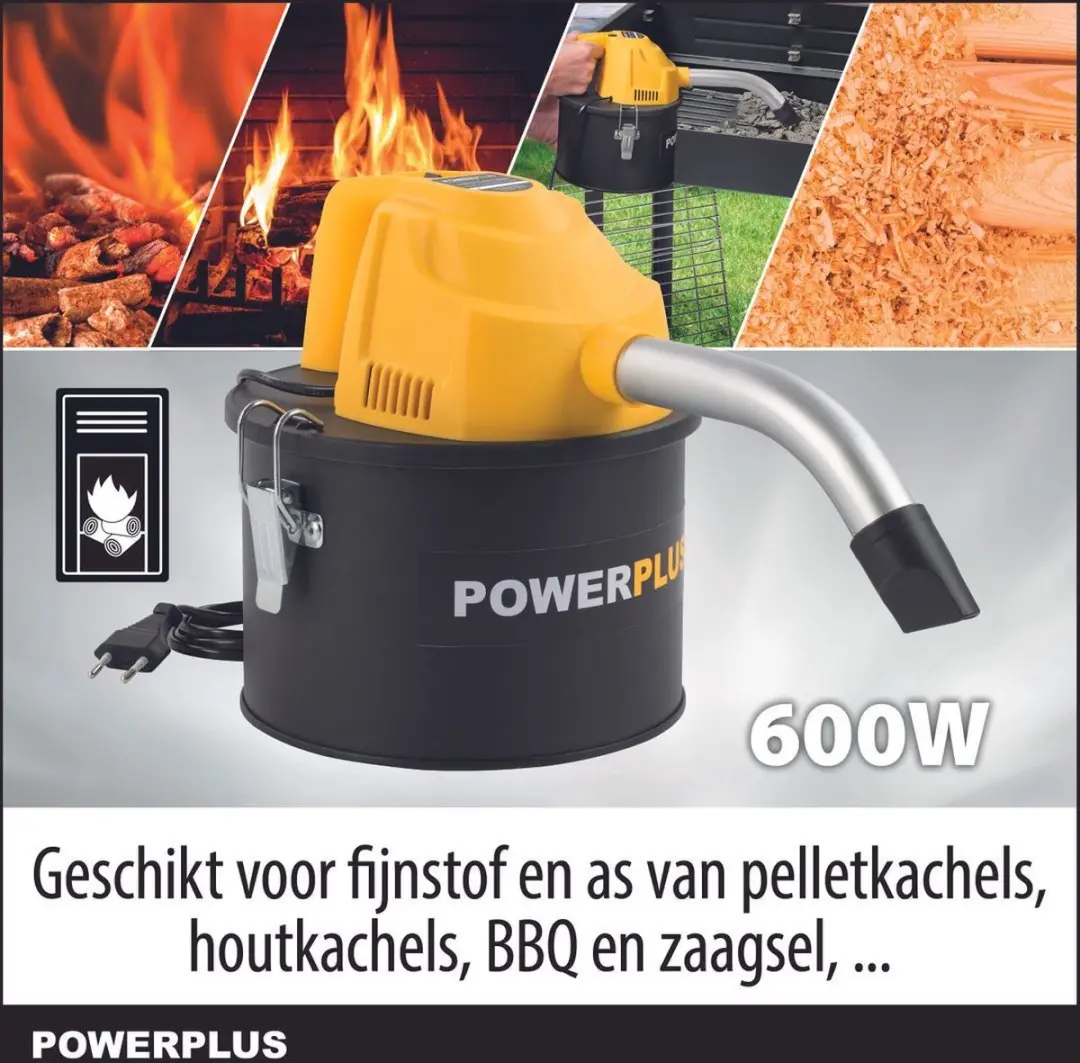 Powerplus POWX3004 Aszuiger 600W - 4L - Geel - afbeelding 6 van 6