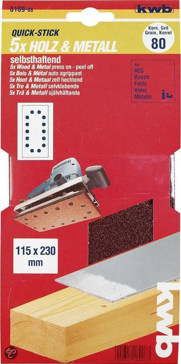 KWB Schuurstrook 115x230mm Korrel 80