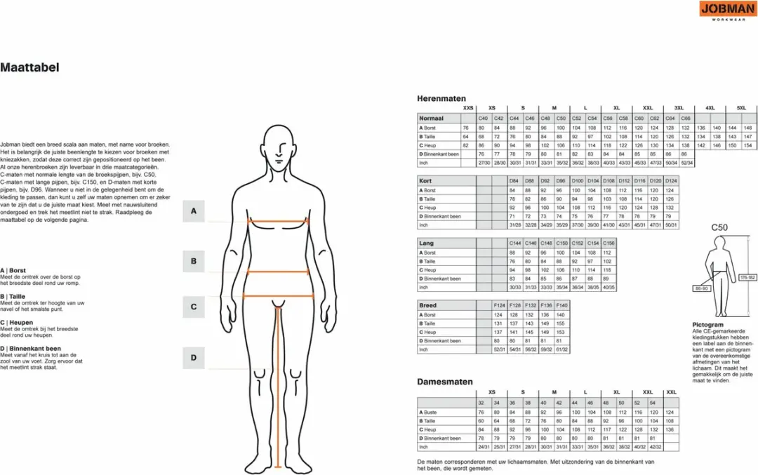 Jobman Practical 2322 Werkbroek - Maat 62 - Zwart