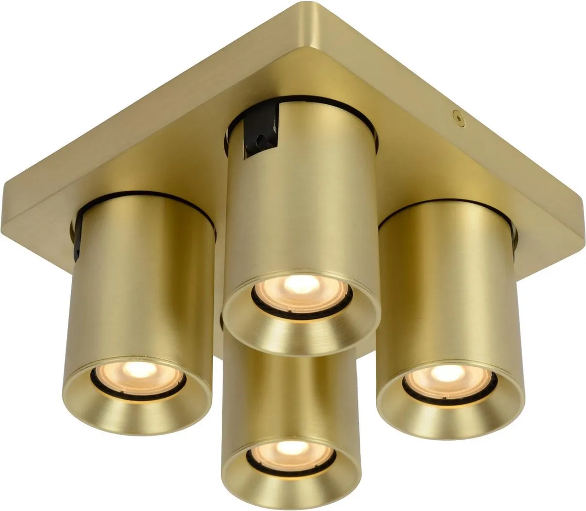 Lucide Nigel Plafondspot LED GU10 4x5W 2200K/3000K - Mat Goud