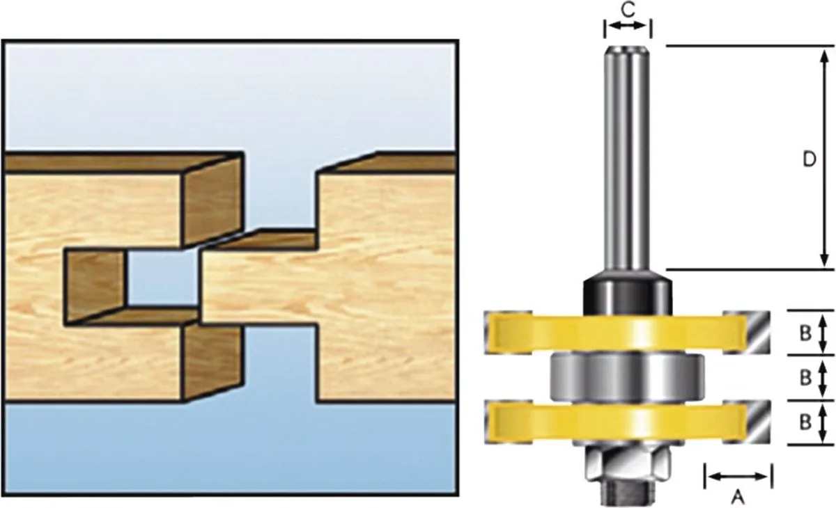 Makita D-12011 Freesbit Groef/veerfrees 8mm