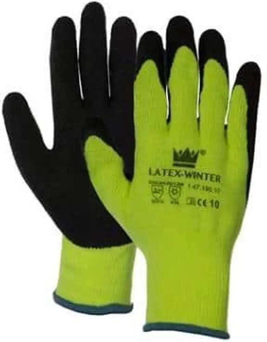 Oxxa Winter 47-195 Handschoen - 12 Paar L - Zwart/Geel/Fluo