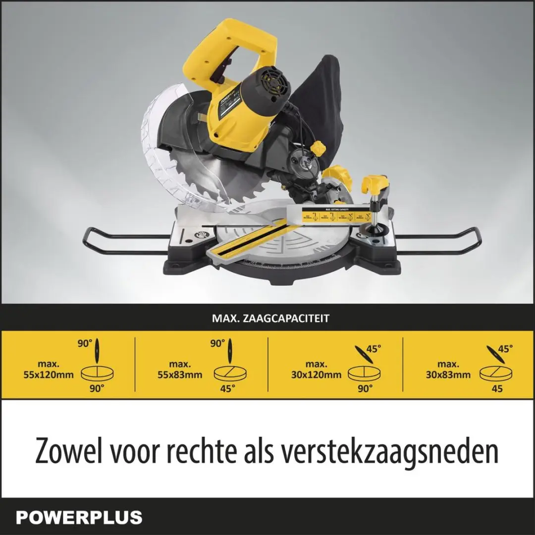 Powerplus POWX075700 Afkort- en Verstekzaag 1500W - 210mm
