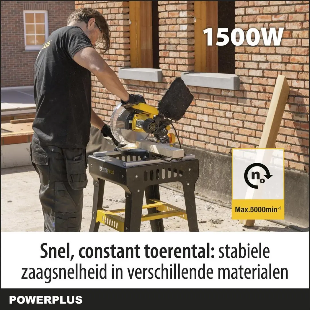 Powerplus POWX075700 Afkort- en Verstekzaag 1500W - 210mm - afbeelding 6 van 6
