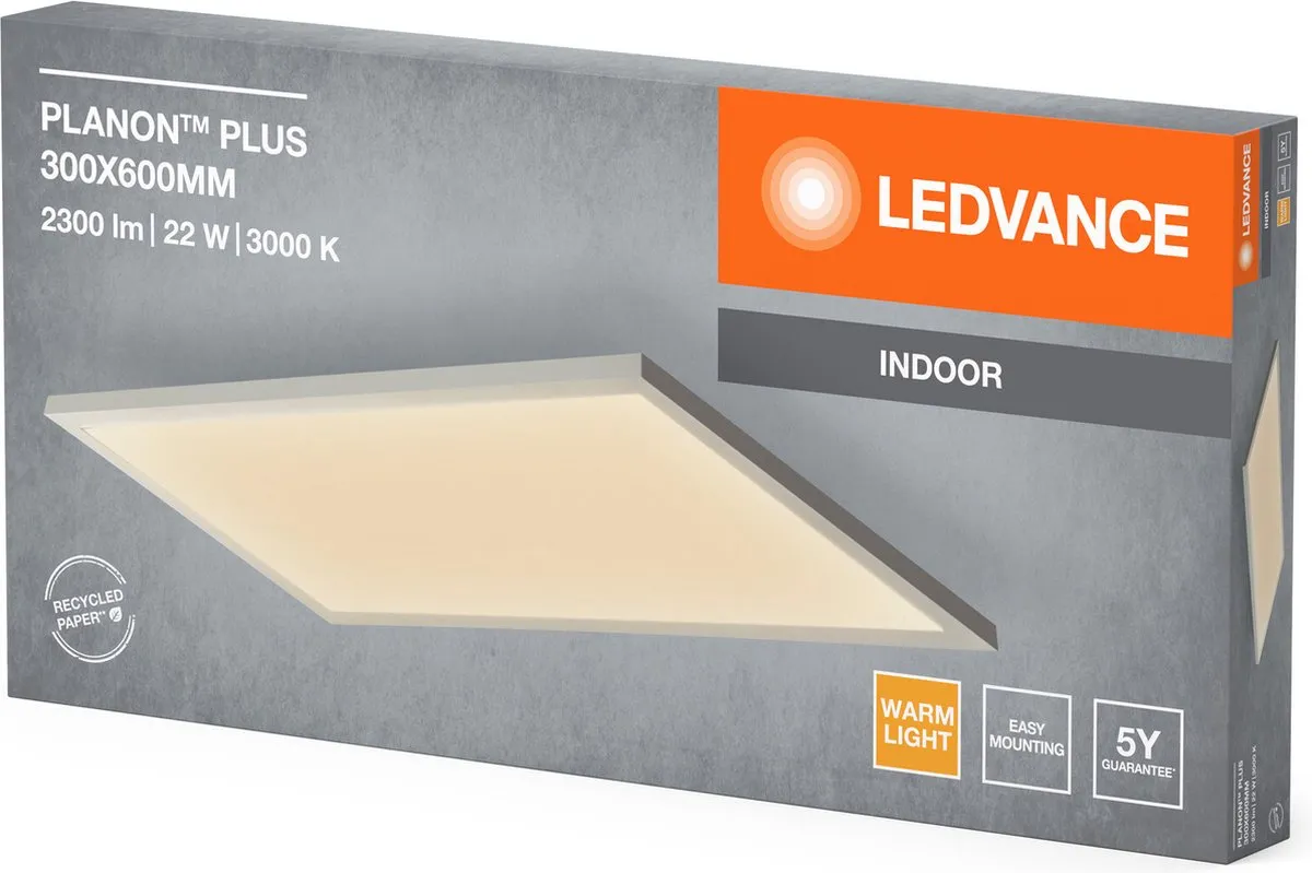 LEDVANCE Planon Plus Plafondlamp 22W 300x600mm - Warm wit