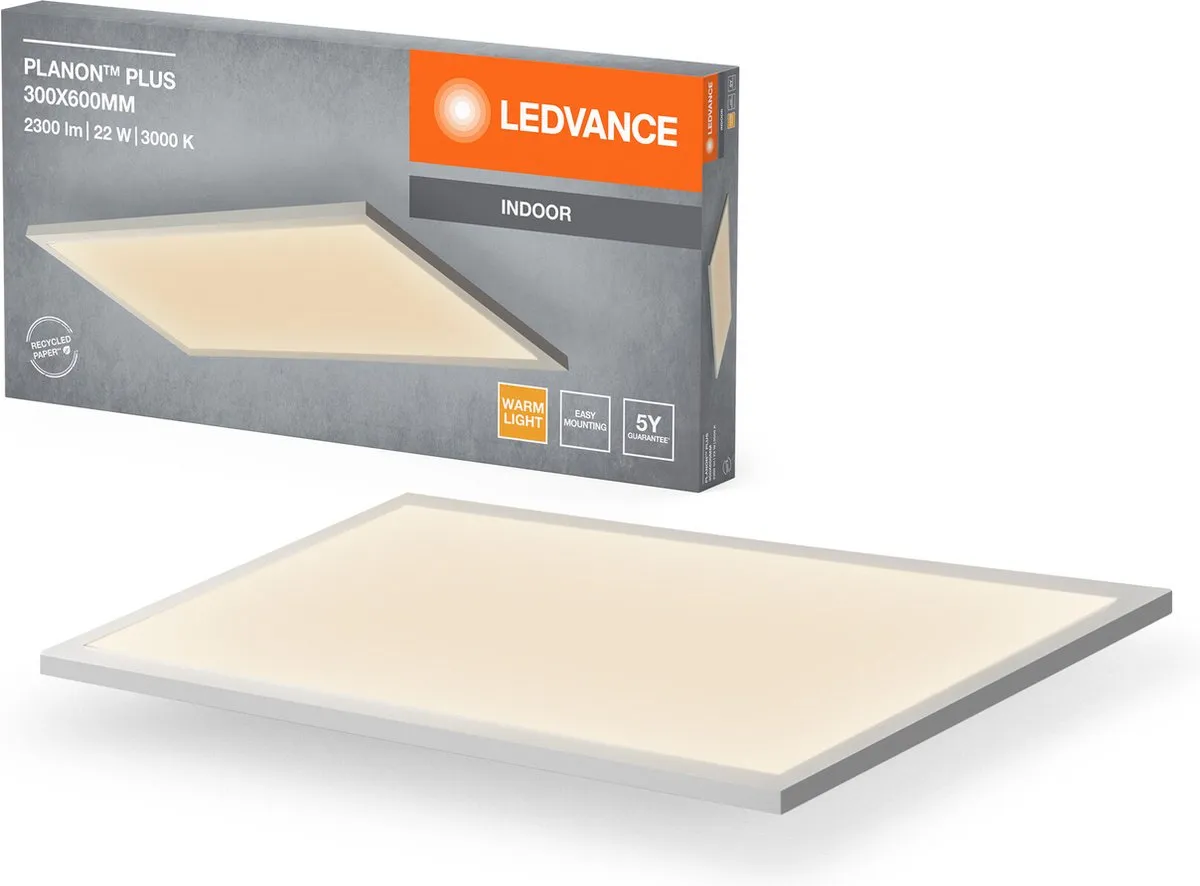 LEDVANCE Planon Plus Plafondlamp 22W 300x600mm - Warm wit