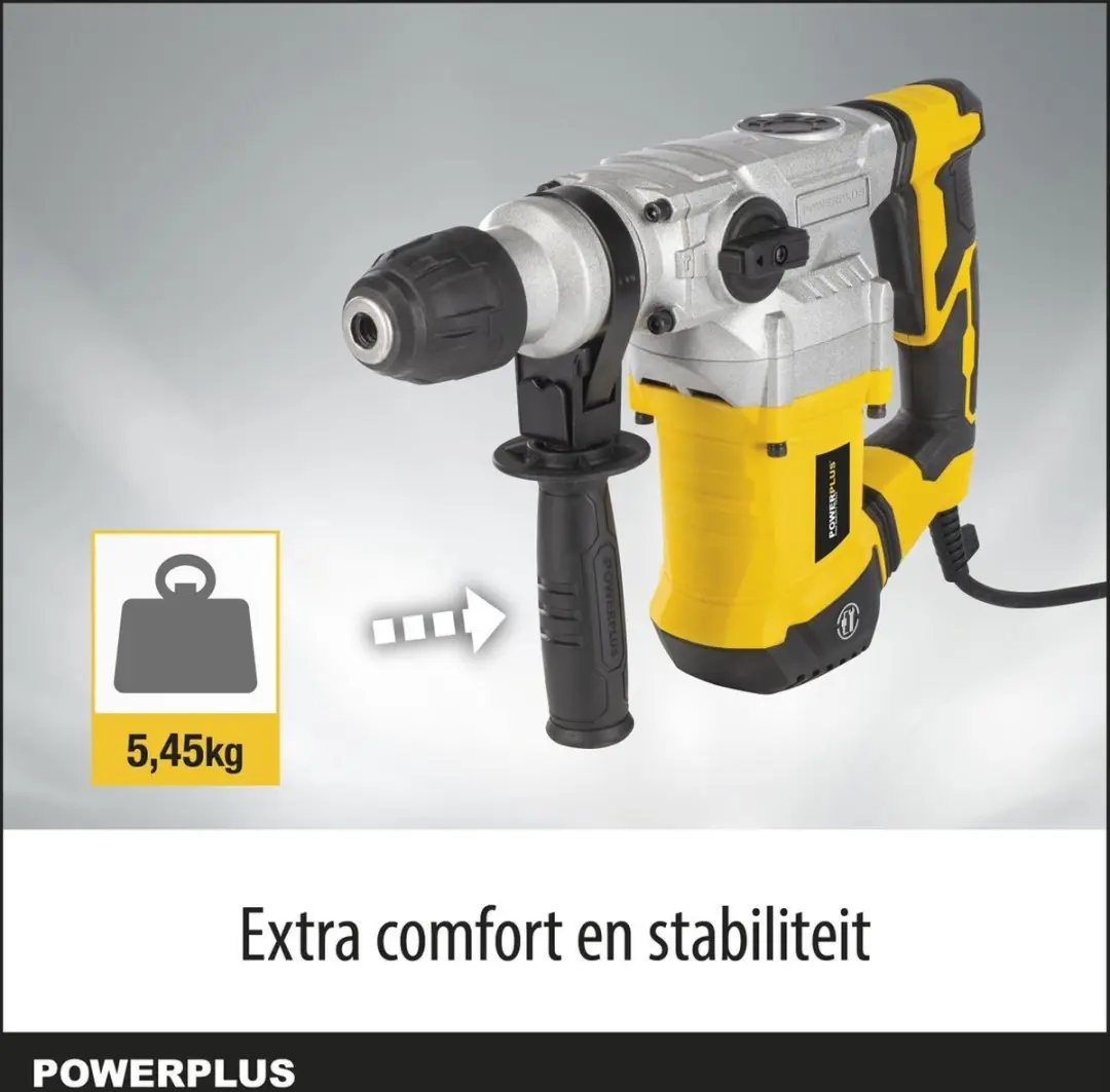 Powerplus POWX11721 Klopboormachine 1200W - 5J SDS-plus - 6 Accessoires - afbeelding 6 van 6