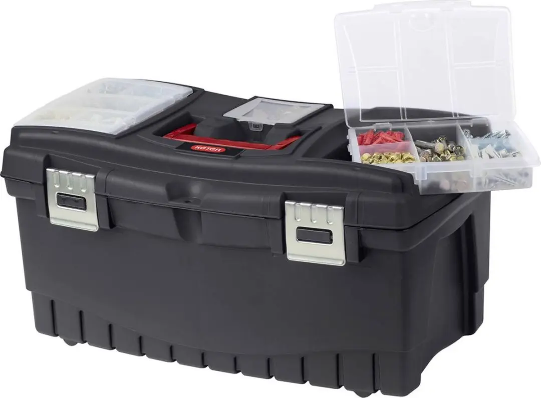 Keter Basic Toolbox 19" Gereedschapskoffer - 48x26x25cm - Zwart - afbeelding 6 van 6