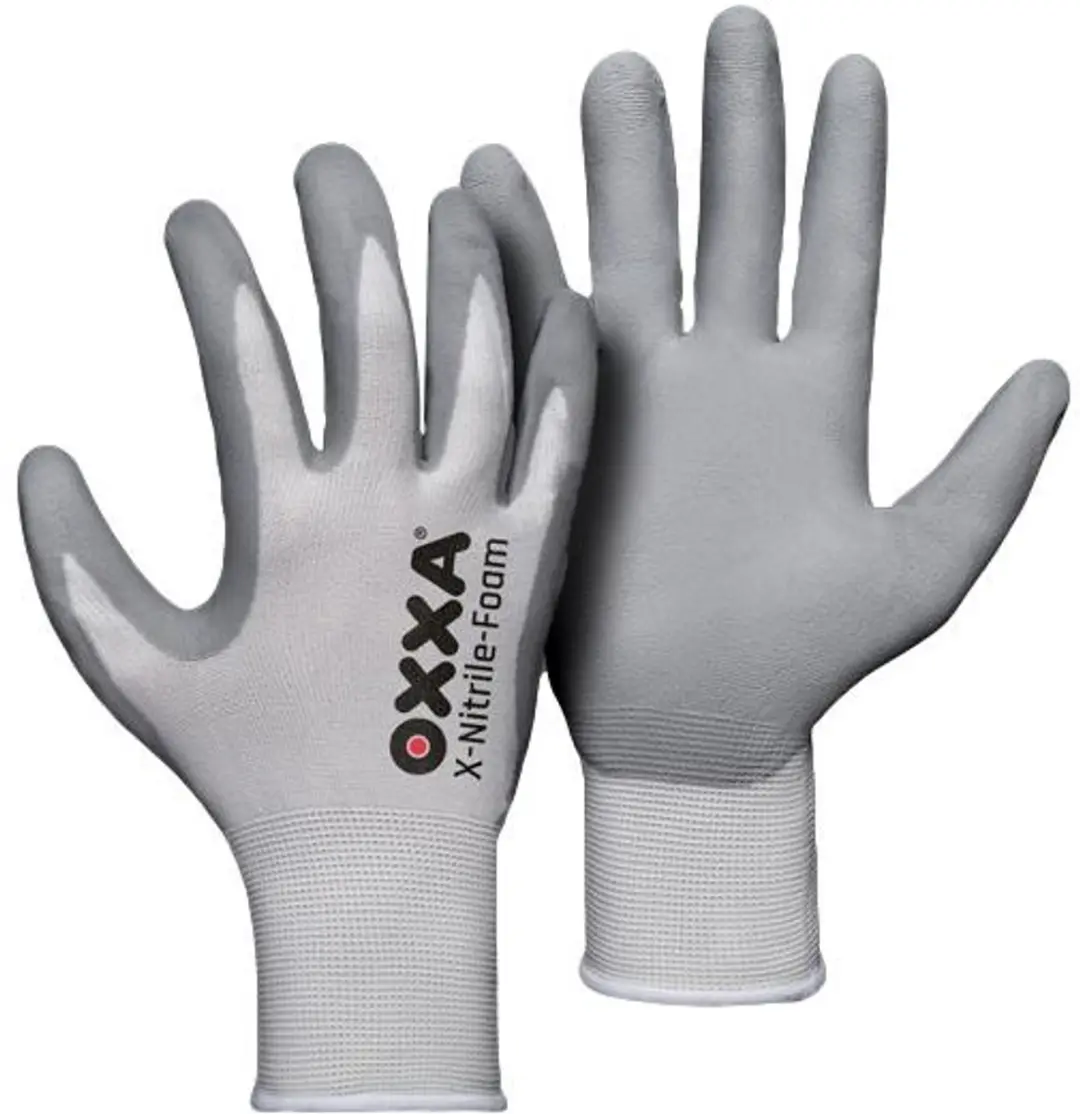 Oxxa X-Nitrile-Foam 51-280 Schildershandschoenen - M - Grijs - 8 Stuks